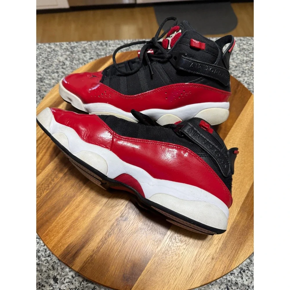 Jordan 6 Rings Mens Size 8 Black Gym Red White 322992-060 Hybrid Sneaker